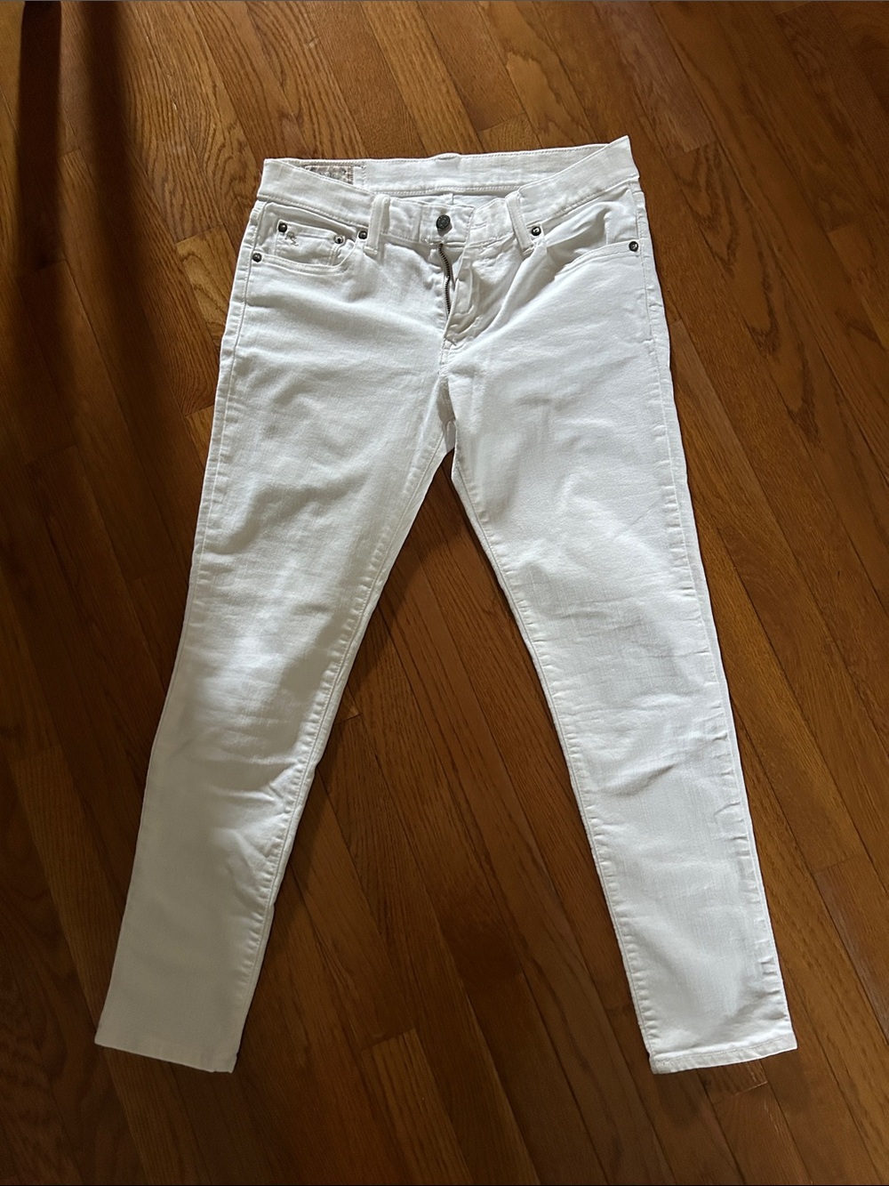Polo by Ralph Lauren White Jeans with Label Detail, 29, ‘Tompkins Skinny ‘ style